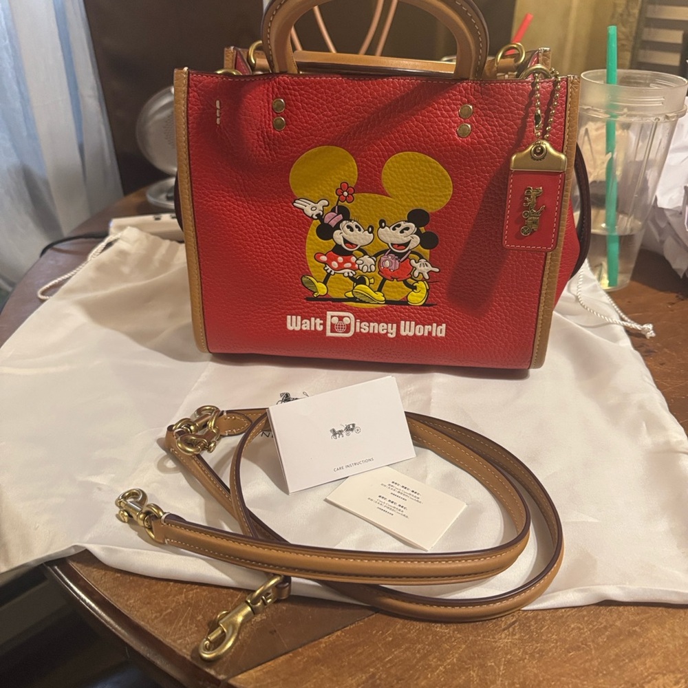 Coach Red and Brown Disney Satchel